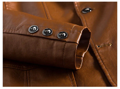 maoxiangshop Spring PU Jackets Men Solid Color Leather Coat Casual Motorcycle Biker Leather Jacket Male Clothes Plus Size 5XL 6XL HX294