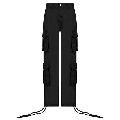 Women's Jeans Cargo Pants Denim Trousers Baggy Jeans Wide Black Bottoms Streetwear Y2K Pants Brown High Waist Straight Leg Jeans