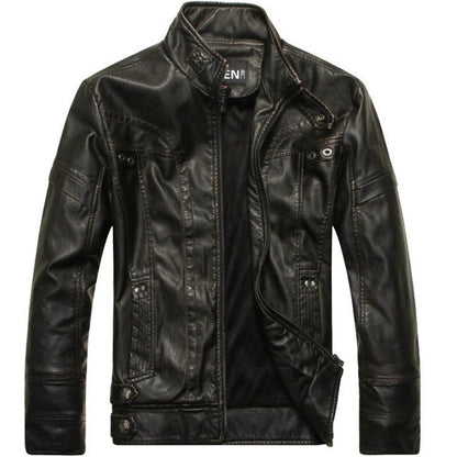 maoxiangshop Mens Leather Jackets Autumn Winter Male Classic Motorcycle High Quality PU Leather Jacket Casual Jaqueta De Couro Masculin 5XL