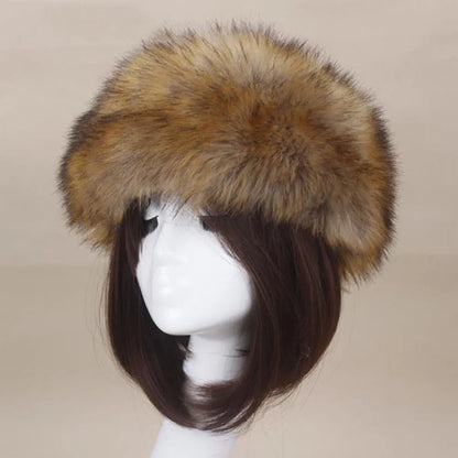 maoxiangshop Hot Winter Thick Furry Hairband Fluffy Russian Faux Fur Women Girl Fur Headband Hat Winter Outdoor Earwarmer Ski Hats new