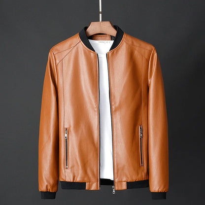 maoxiangshop Leather Jacket Bomber Motorcycle Jacket Men Biker PU Baseball Jacket Plus Size 7XL Fashion Causal Jaqueta Masculino