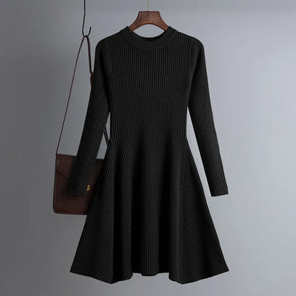 maoxiangshop basic autumn winter short aline thick sweater dress elegant knit dress women slim mini dress Female chic knit sexy dress