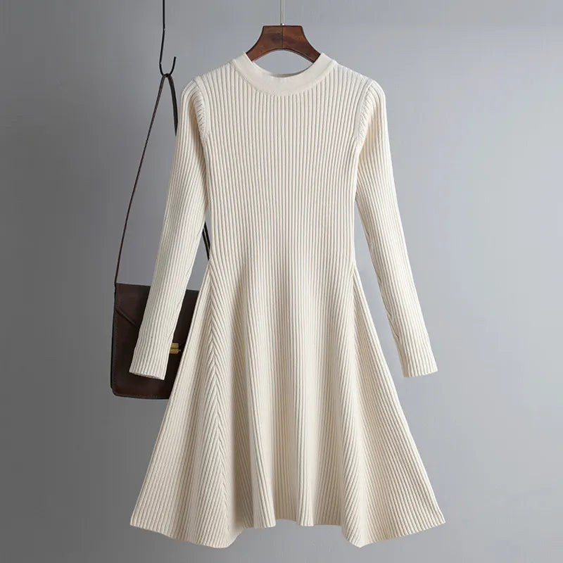 maoxiangshop basic autumn winter short aline thick sweater dress elegant knit dress women slim mini dress Female chic knit sexy dress