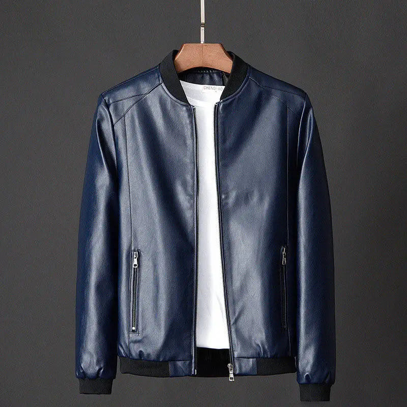 maoxiangshop Leather Jacket Bomber Motorcycle Jacket Men Biker PU Baseball Jacket Plus Size 7XL Fashion Causal Jaqueta Masculino
