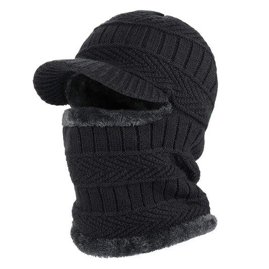 maoxiangshop Winter Hat Skullies Beanies Hats Winter Beanies For Men Women Wool Scarf Caps Balaclava Mask Bonnet Knitted Hat