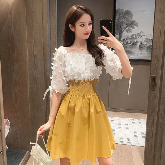 Women Dresses Summer Stitching Dress Sexy Dress Western Style Vestido De Mujer Femme Robe