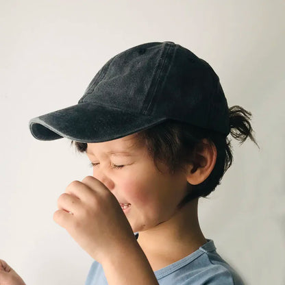 maoxiangshop New Vintage Washed Cotton Baseball Cap Parent Kids Sun Hats For Boy Girl Spring Summer Snapback Baby Hat
