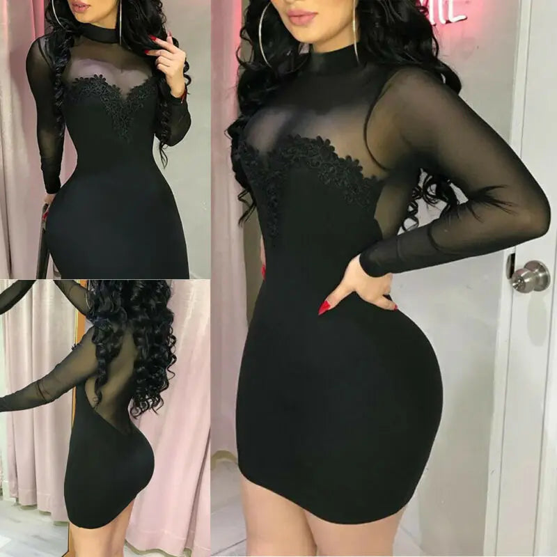 maoxiangshop Sexy Bandage Autumn Women Bodycon Sheath Dress Sexy Red Knitted Cotton Long Sleeve Spring Dress Casual Black Party Dresses