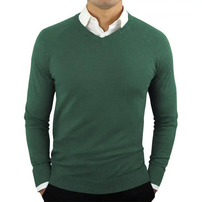 maoxiangshop High Quality New Fashion Brand Woolen Knit Pullover V Neck Sweater Black for Men Autum Winter Casual Jumper Men Clothes 2Xl