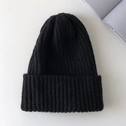 maoxiangshop New Candy Colors Winter Hat Women Knitted Hat Warm Soft Trendy Hat Kpop Style Wool Beanie Elegant All-match Hat