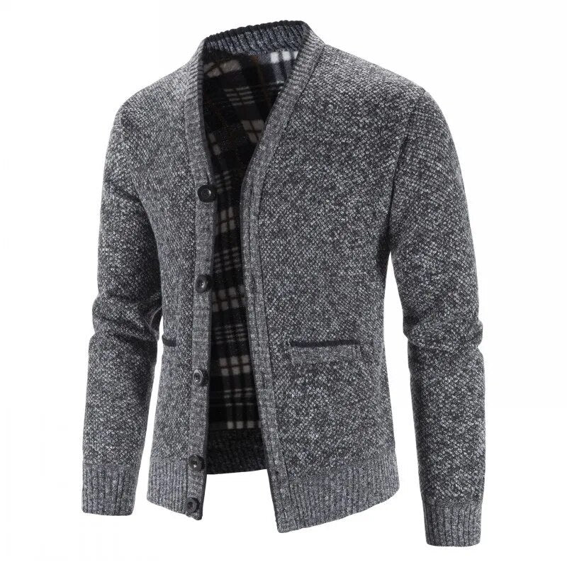 maoxiangshop New Sweaters Coats Men Winter Thicker Knitted Cardigan Sweatercoats Slim Fit Mens Knit Warm Sweater Jackets Men Knit Clothes