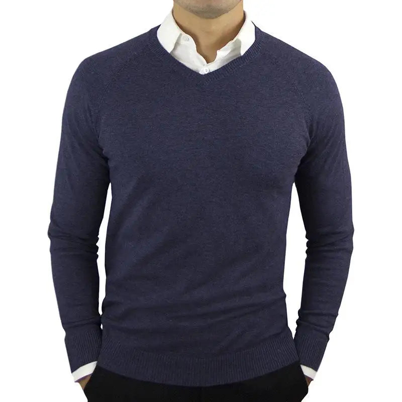 maoxiangshop High Quality New Fashion Brand Woolen Knit Pullover V Neck Sweater Black for Men Autum Winter Casual Jumper Men Clothes 2Xl