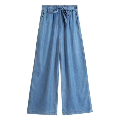 2024 thin curv wide leg Pants Vintage High Waist Jeans Women Full Length Pants Cowboy Pants Plus size Denim trousers 6XL 7XL