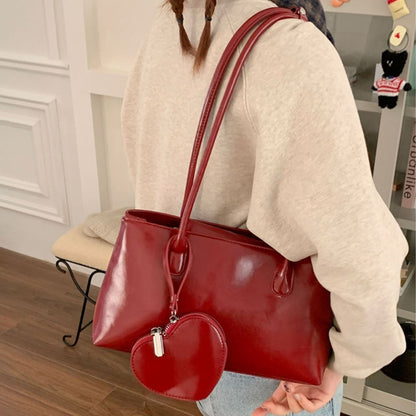 MAOXIANGSHOP 2025 Red Bridal Wedding Bag Love Earphone Bag 2025 New Large Capacity Long Handle Shoulder Bag Retro Hot Tote Bag
