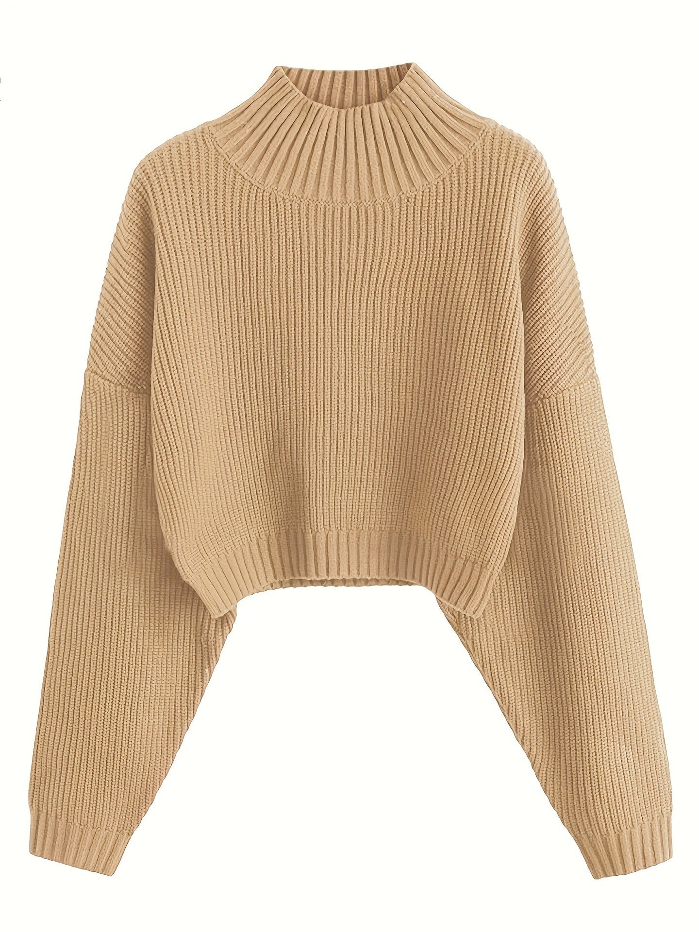 maoxiangshop fall outfits women Retro Knitted Soft Glutinous Loose Undershirt Solid Color Half Turtleneck Pullover Gentle Style Women's Clothing