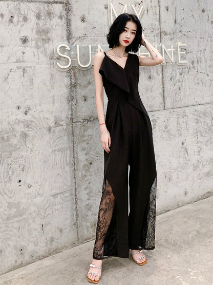 Black small evening dress dress, women's banquet temperament is noble, elegant and thin, and the queen can usually wear suspenders in autumn.