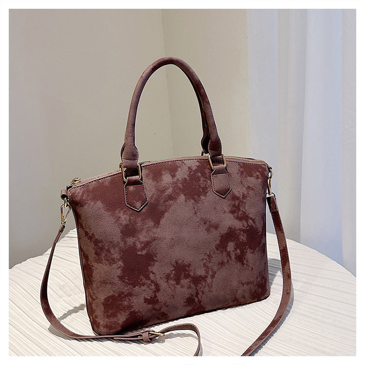 MAOXIANGSHOP 2025 popular new fashionable Popular style smudge color portable tote bag simple commuting large capacity shoulder messenger bag