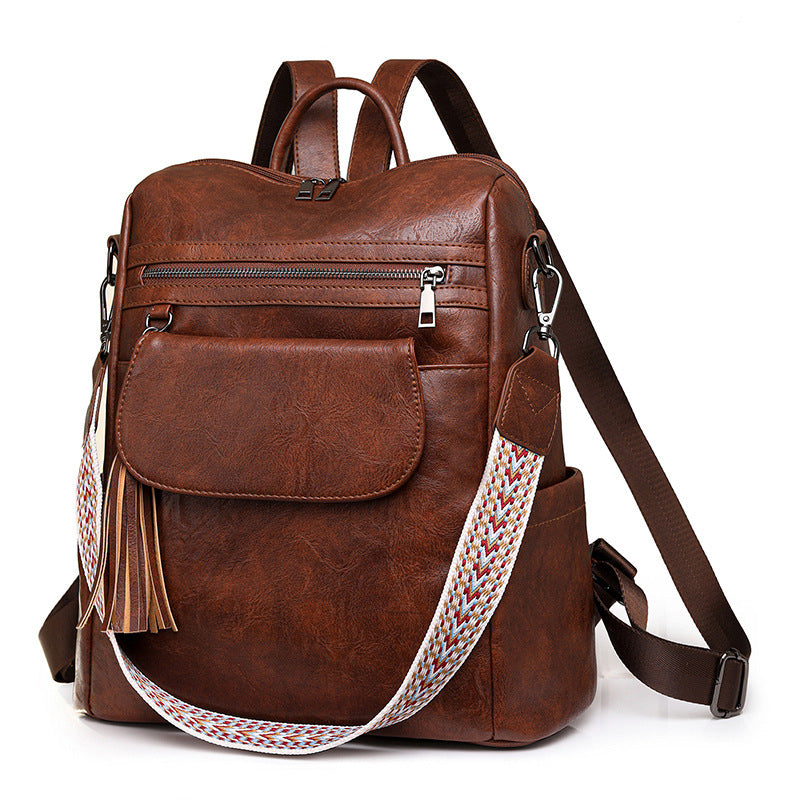 MAOXIANGSHOP 2025 new backpack women's large-capacity retro dual-purpose shoulder messenger bag casual women's backpack