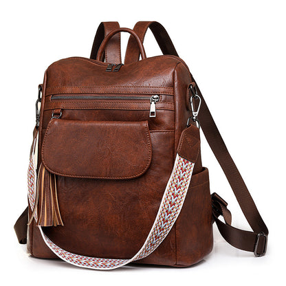 MAOXIANGSHOP 2025 new backpack women's large-capacity retro dual-purpose shoulder messenger bag casual women's backpack