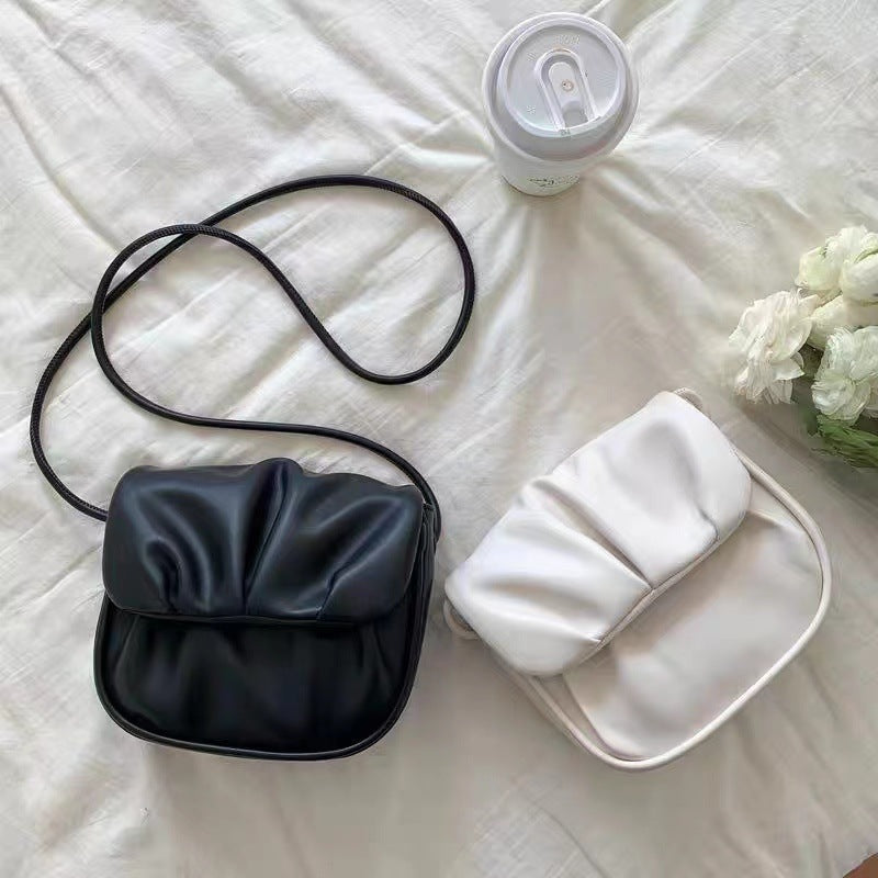 MAOXIANGSHOP 2025 Summer mini mini small bag niche high-end texture pleated chain bag new trendy messenger cloud small square bag