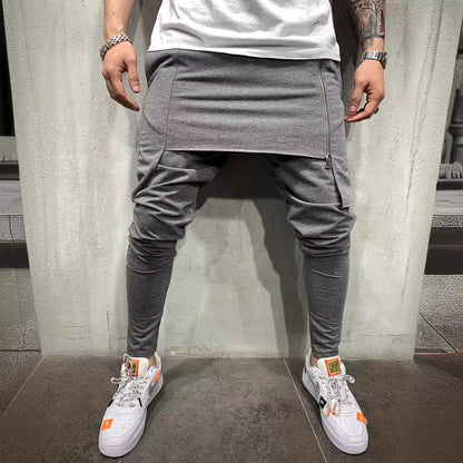 maoxiangshop-shop picture day outfit New Men's Slim-Fit Personality Casual Two-Layer Sports Trousers Men