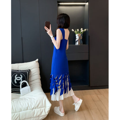 2025 Suspender dress summer women's 2022 new  temperament socialite hollow high-end design niche skirt