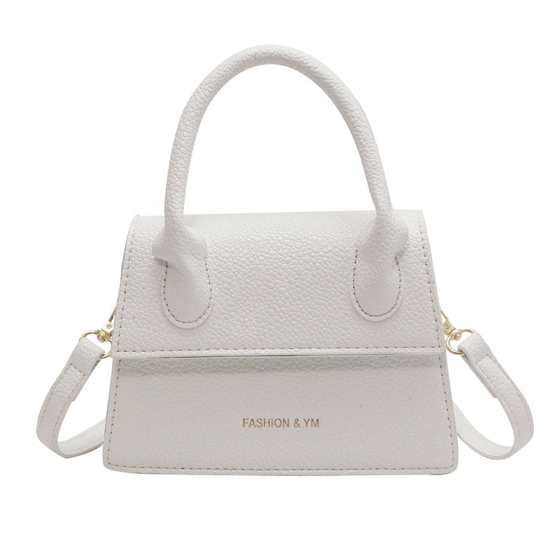 MAOXIANGSHOP 2025 Bag Women's Spring and Summer  New Portable Small Square Bag Simple Texture Lychee Pattern Shoulder New Lipstick Bag