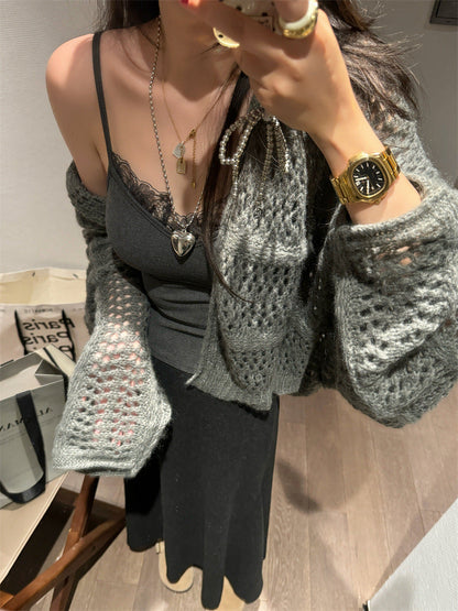 maoxiangshop y2k outfits Early Autumn French Lace Top Inner Base Shirt Sling Women's Sweet and Spicy Style with Chest Pad Sexy Lace Base Shirt