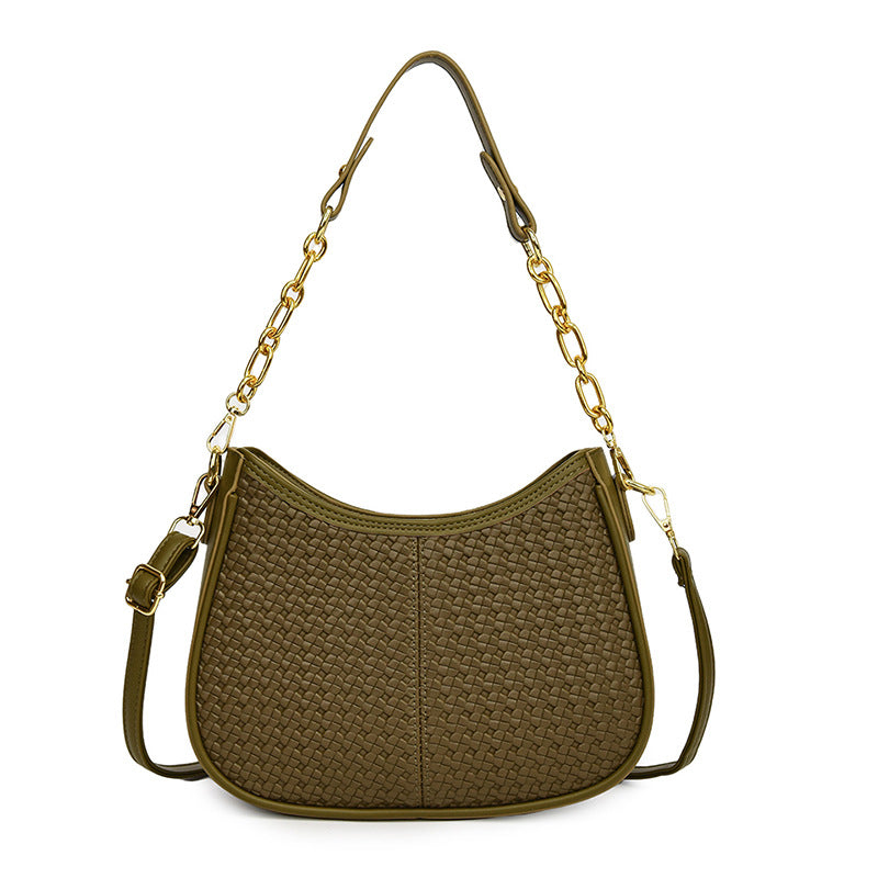 2025 Shoulder bag New woven chain Underarm bag Autumn and winter women's high-end messenger bag Casual daily commuter women's bag