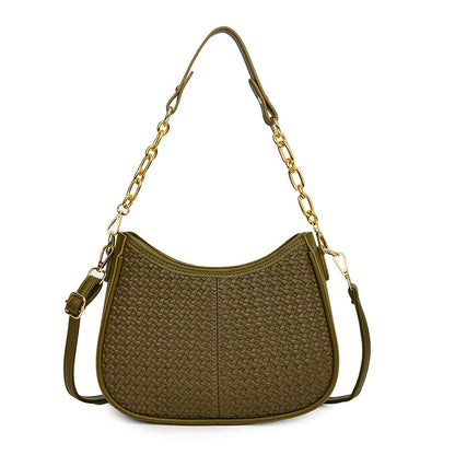 2025 Shoulder bag New woven chain Underarm bag Autumn and winter women's high-end messenger bag Casual daily commuter women's bag