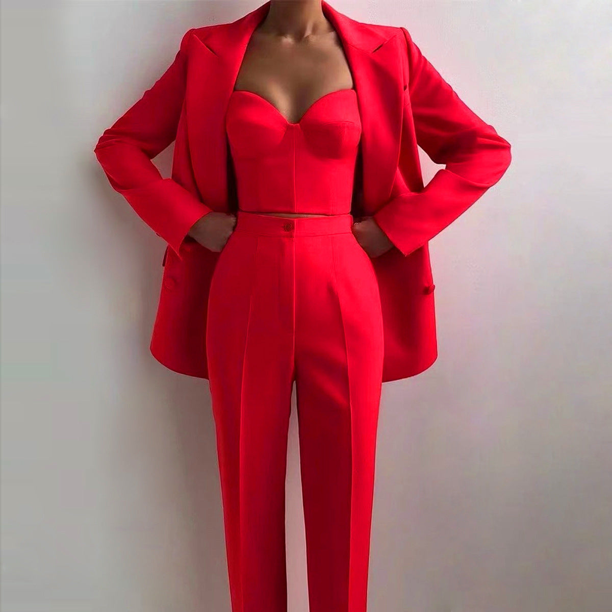 maoxiangshop dress to impress outfits 2024 New High Quality Casual Temperament Commuter Fashion Professional Women's Suit plus Bra Pants Suit