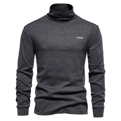 MAOXIANGSHOP 2025 Cross-border new popular autumn texture men's top casual men's bottoming shirt 2025 skin-friendly and breathable wholesale