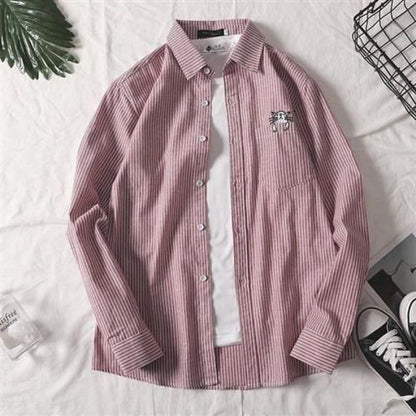 maoxiangshop-shop men fall outfits casual Colorful Plaid Couple Plaid Shirt Coat Long-Sleeved Shirt Youth Korean Casual Student Handsome Men's Shirt