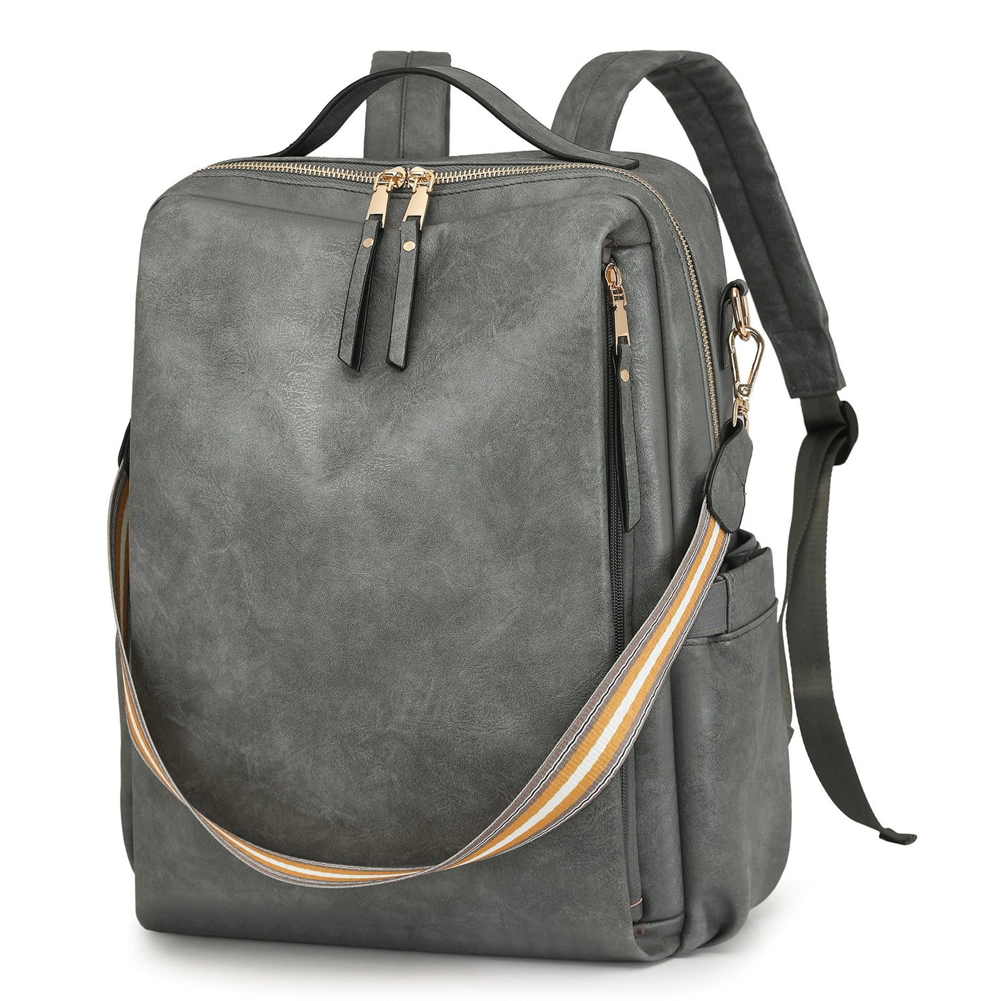 MAOXIANGSHOP 2025 New women's business bag computer bag multi-function backpack PU fashion women's bag travel function backpack