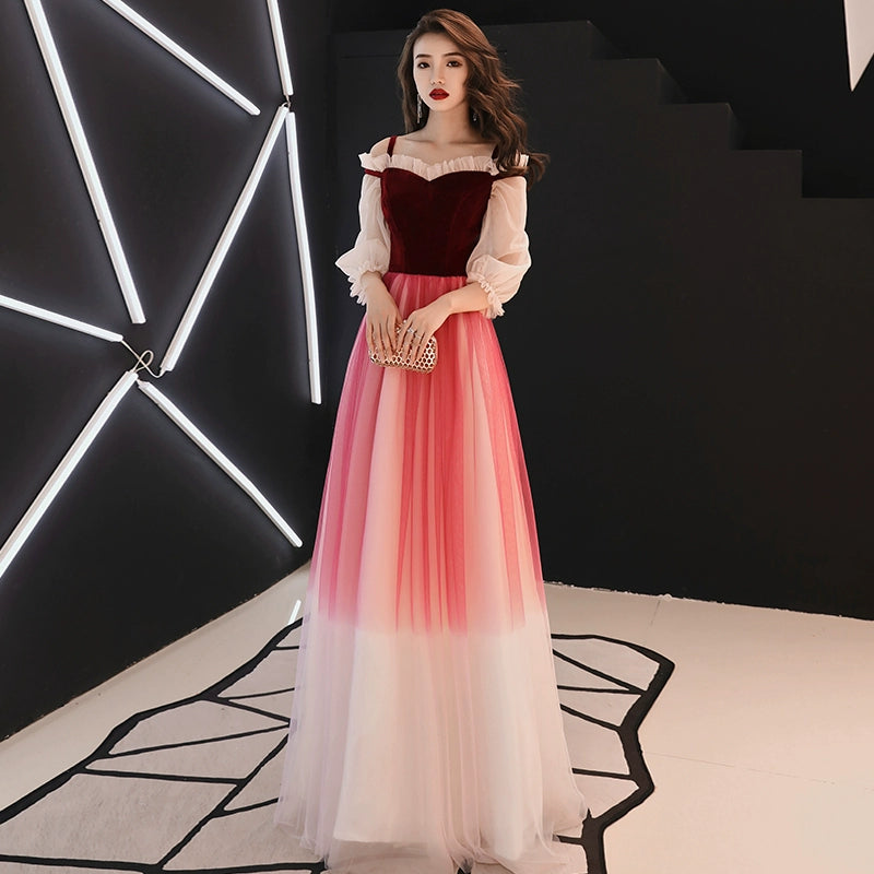 Black small evening dress skirt women can usually wear high-end texture long host high-end atmosphere elegant host