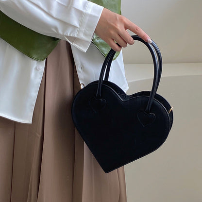 MAOXIANGSHOP 2025 Love bag female Internet celebrity simple cool black handbag retro niche shoulder messenger bag, Shiling bag