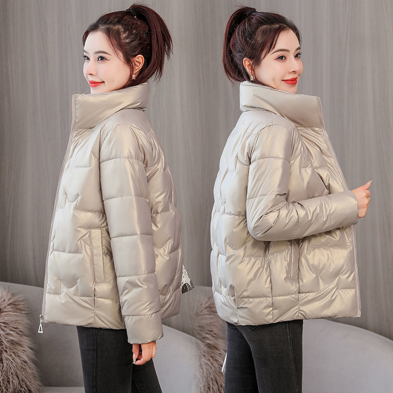 Winter glossy leave-in new thickened cotton-padded clothes women's short Korean version loose cotton-padded clothes stand-up collar jacket women's down cotton-padded jackets