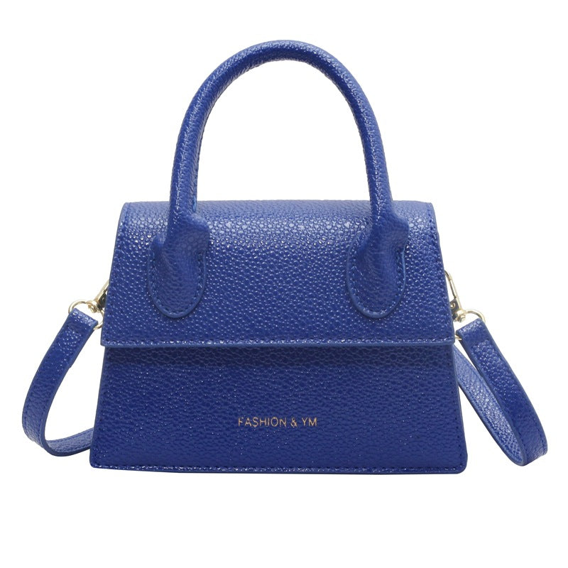 MAOXIANGSHOP 2025 Bag Women's Spring and Summer  New Portable Small Square Bag Simple Texture Lychee Pattern Shoulder New Lipstick Bag