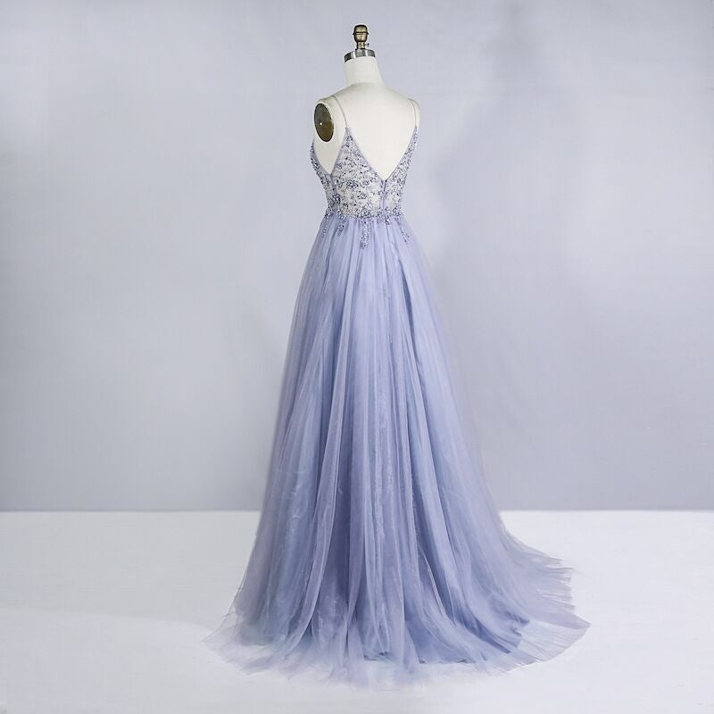 maoxiangshop pop culture dress to impress Heavy Industry Beaded Crystal Ball Gown 2024 New Autumn and Winter Strap Long Sexy Tulle V-neck Evening Gown