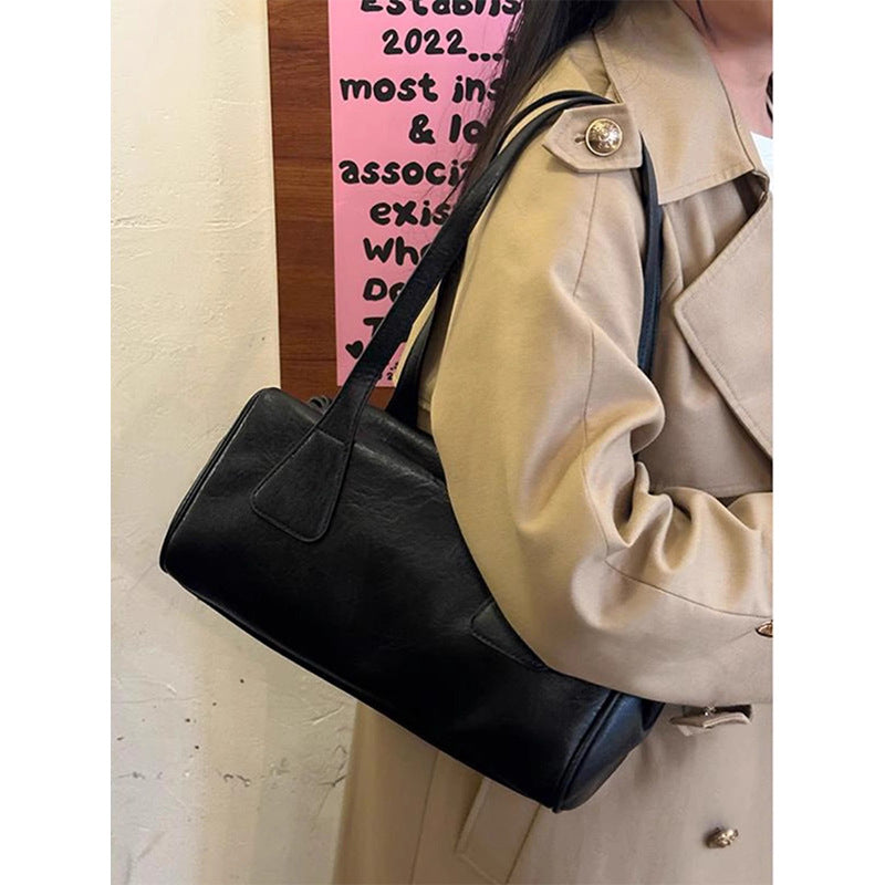 MAOXIANGSHOP 2025 Bag women's 2025 Korean version ins retro underarm baguette bag versatile commuter casual portable shoulder tote bag
