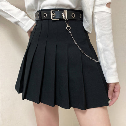 maoxiangshop-shop gothic dti 2024 Korean Style New High Waist Slimming Design Sense Niche Pleated Skirt A- Line Skirt Women's Skirt