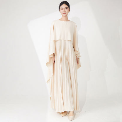 generous and decent skirt, high sense loose large size irregular temperament elegant dress dress
