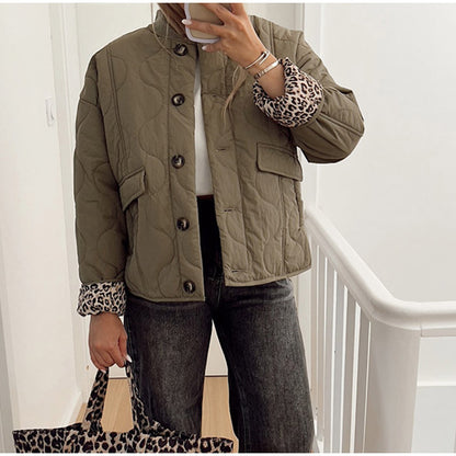 MAOXIANGSHOP 2025 Real shot - quilted button cotton clothes  New loose n fashion comfortable retro casual jacket