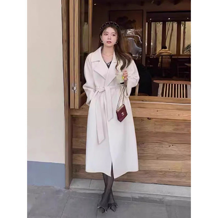 maoxiangshop barn jacket outfits Red Woolen Coat Women's Mid-Length 2024 Spring and Autumn New Loose Woolen Coat