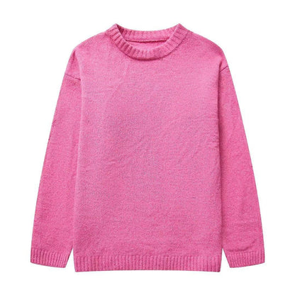 maoxiangshop -  Women's Solid O-neck Pullover Sweaters Autumn Winter Long Sleeve Knitted Jumpers Versatile Fashion Female Warm Fit Knitwear