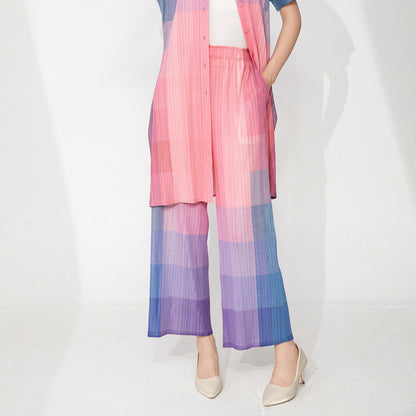 counter quality casual pants women's summer gradual change new high-end drape loose versatile long straight pants