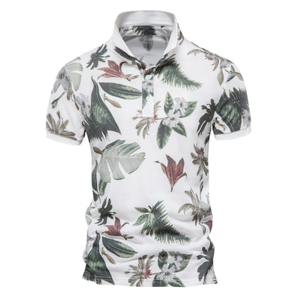 MAOXIANGSHOP 2025 summer new Popular trade supply printed POLO shirt spot men's short-sleeved lapel Popularan size T-shirt