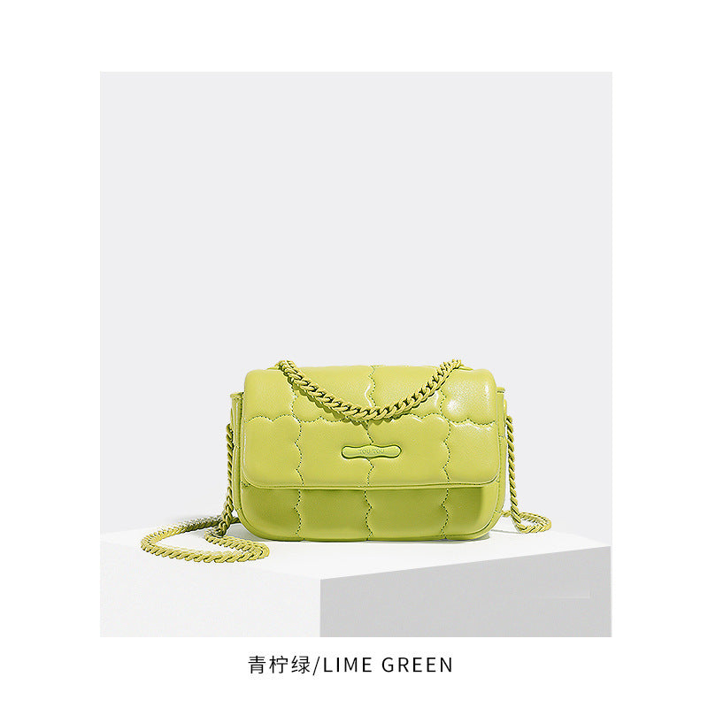 MAOXIANGSHOP 2025 New creative personalized cookie pattern paint chain shoulder strap small square bag Xiaohongshu Xiaoxiangfeng high-end messenger bag