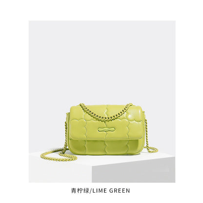 MAOXIANGSHOP 2025 New creative personalized cookie pattern paint chain shoulder strap small square bag Xiaohongshu Xiaoxiangfeng high-end messenger bag