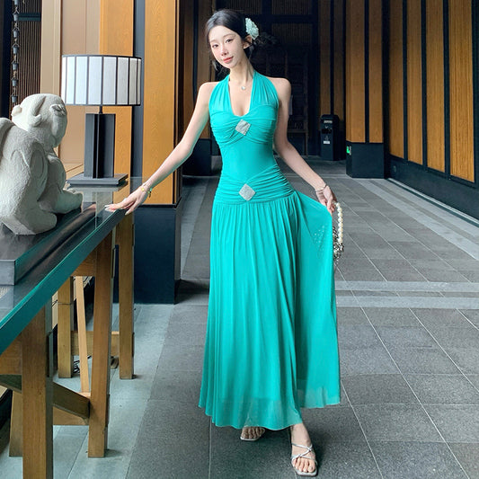 Neck sling body dress sexy halter fairy dress bohemian xishuangbanna vacation dress